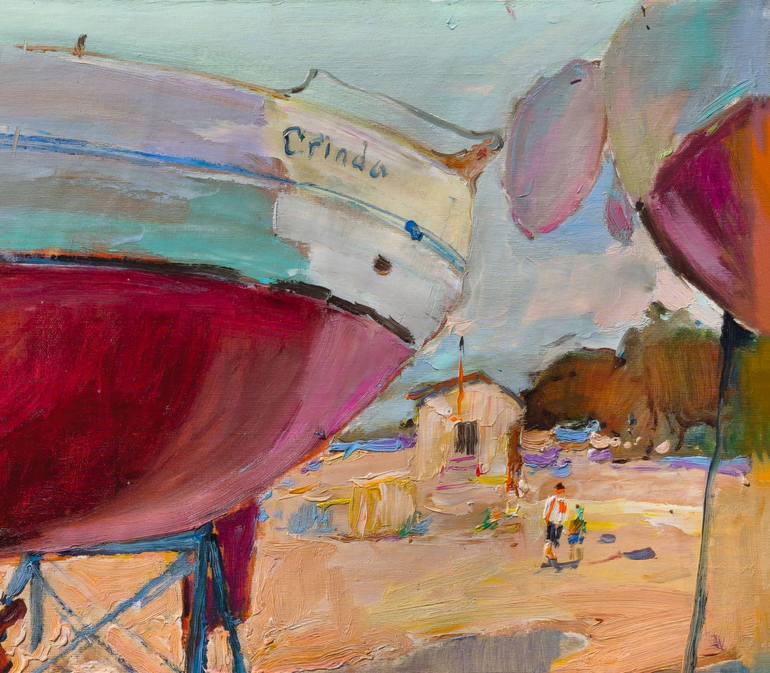 Original Art Deco Seascape Painting by Shandor Alexander