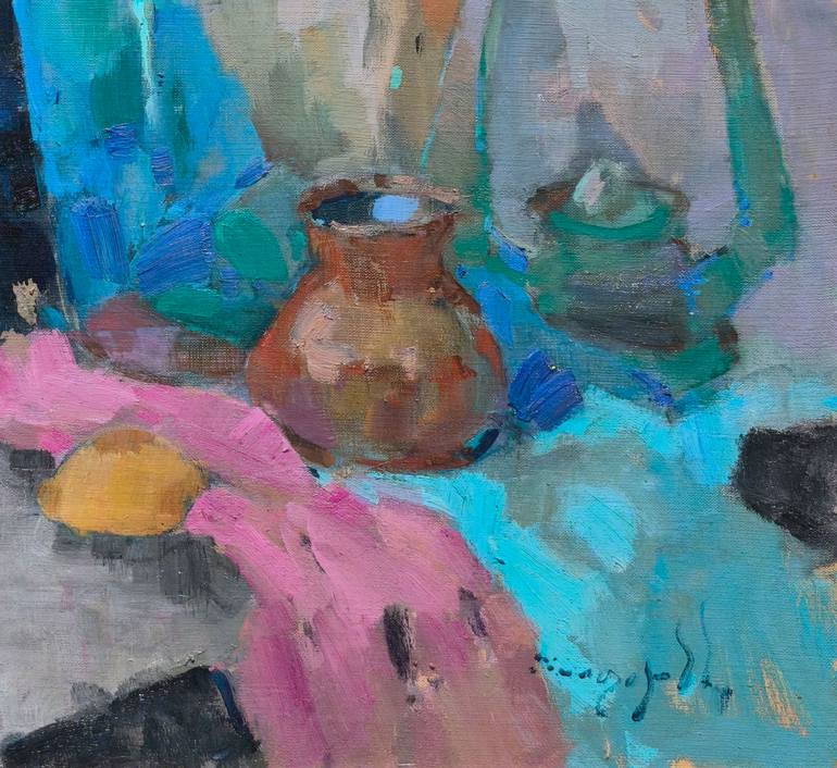 Original Abstract Expressionism Still Life Painting by Shandor Alexander