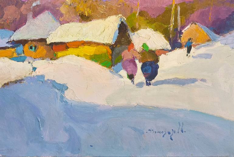 Original Art Deco Landscape Painting by Shandor Alexander