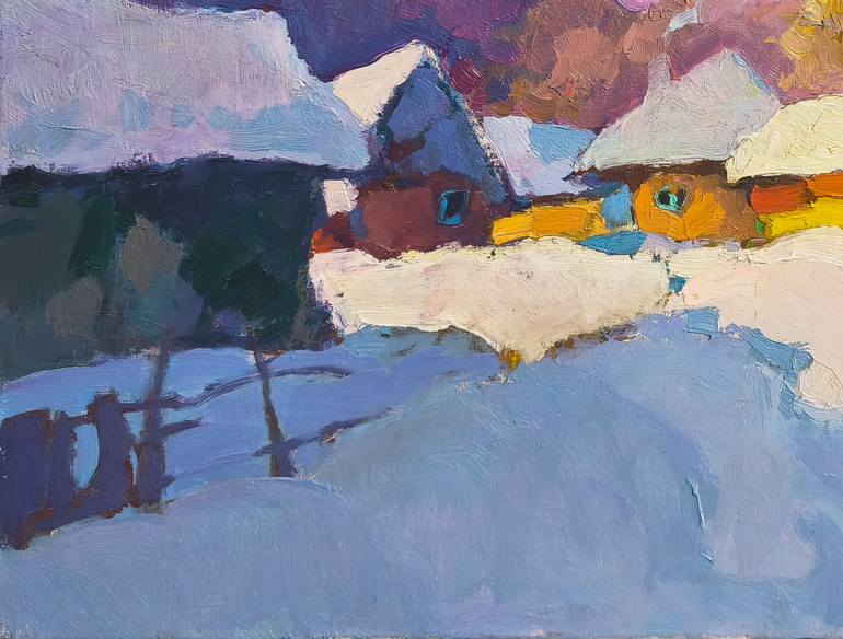 Original Art Deco Landscape Painting by Shandor Alexander