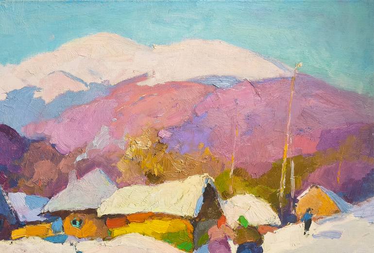 Original Art Deco Landscape Painting by Shandor Alexander