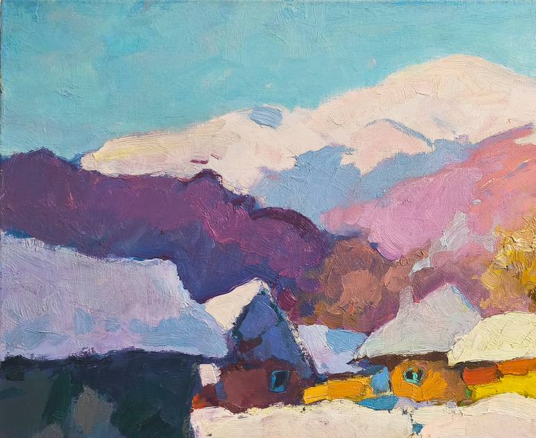 Original Art Deco Landscape Painting by Shandor Alexander