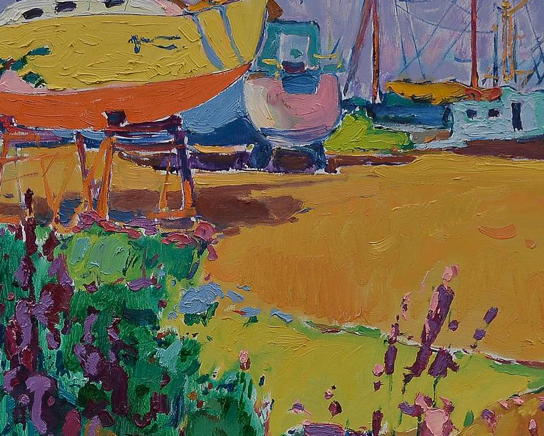 Original Abstract Expressionism Beach Painting by Shandor Alexander