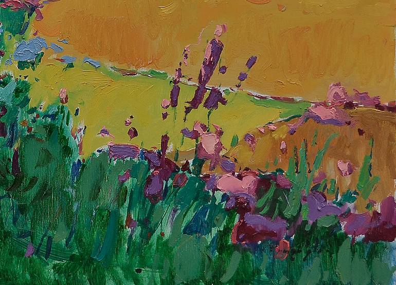 Original Abstract Expressionism Beach Painting by Shandor Alexander