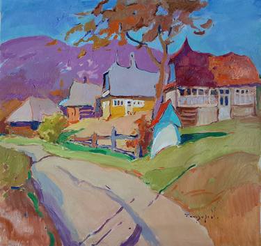 Autumn in the village of Rechka _ oil on canvas thumb