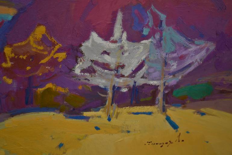 Original Abstract Expressionism Landscape Painting by Shandor Alexander