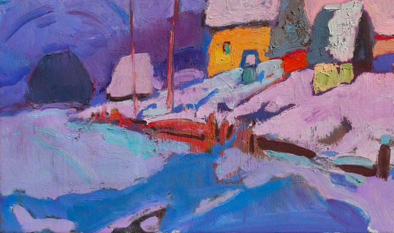 Original Art Deco Landscape Painting by Shandor Alexander