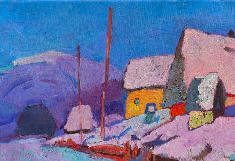 Original Art Deco Landscape Painting by Shandor Alexander