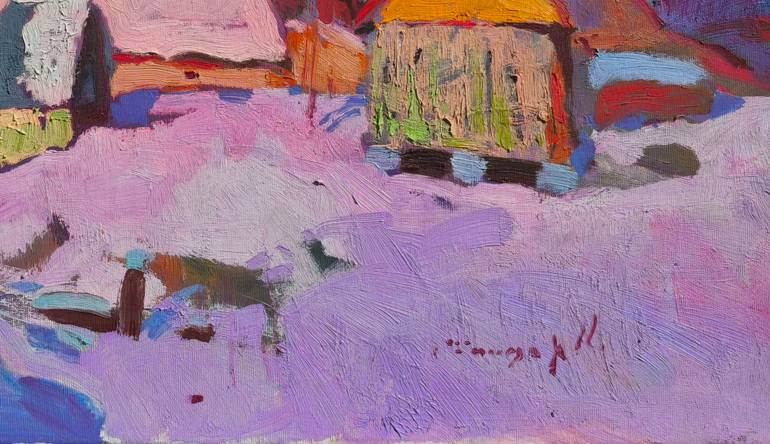 Original Art Deco Landscape Painting by Shandor Alexander