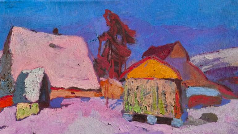 Original Art Deco Landscape Painting by Shandor Alexander