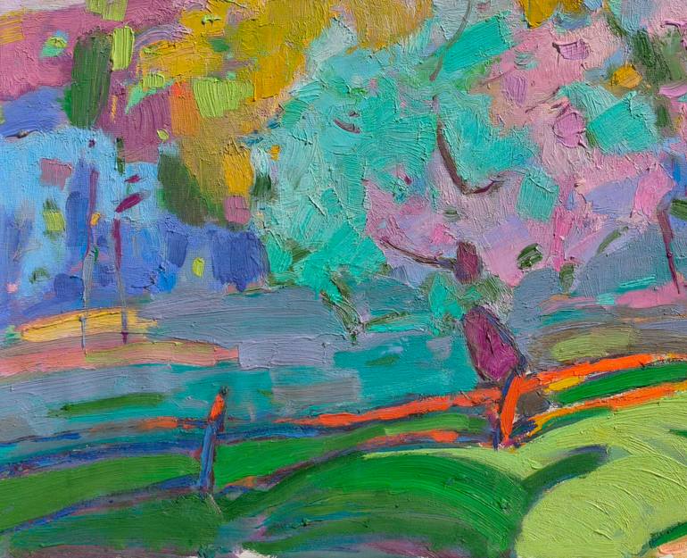 Original Abstract Expressionism Landscape Painting by Shandor Alexander