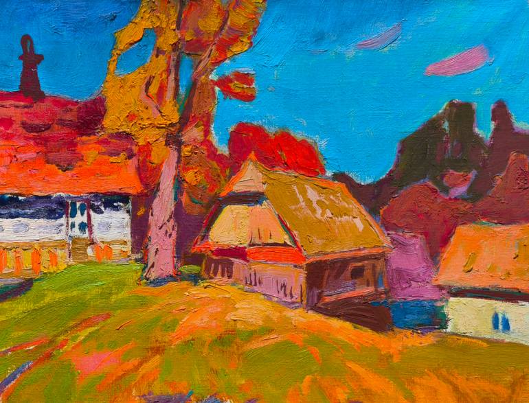 Original Abstract Expressionism Landscape Painting by Shandor Alexander