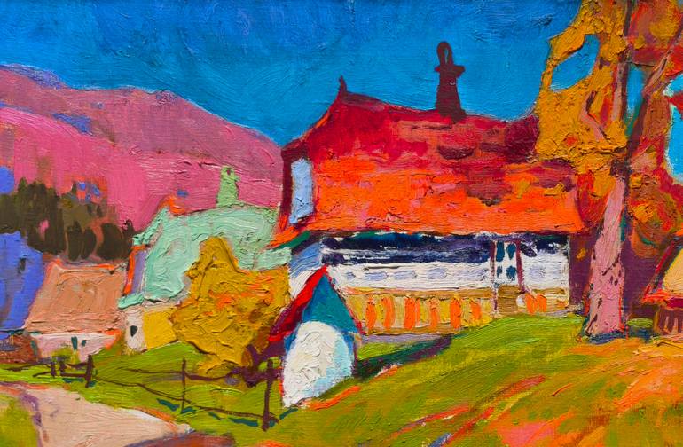 Original Abstract Expressionism Landscape Painting by Shandor Alexander