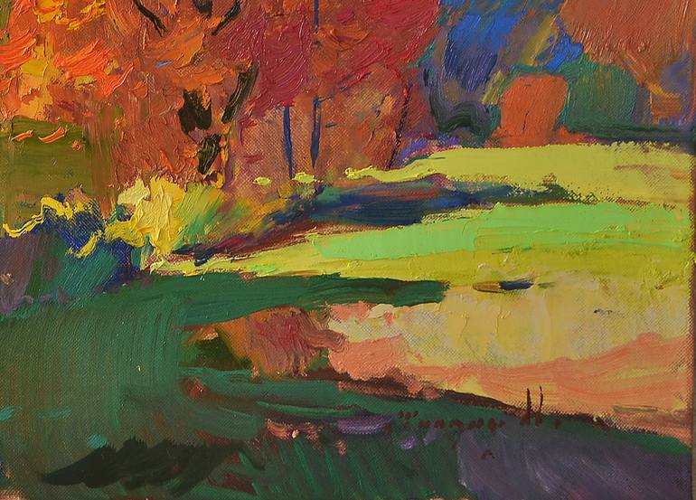 Original Abstract Expressionism Landscape Painting by Shandor Alexander