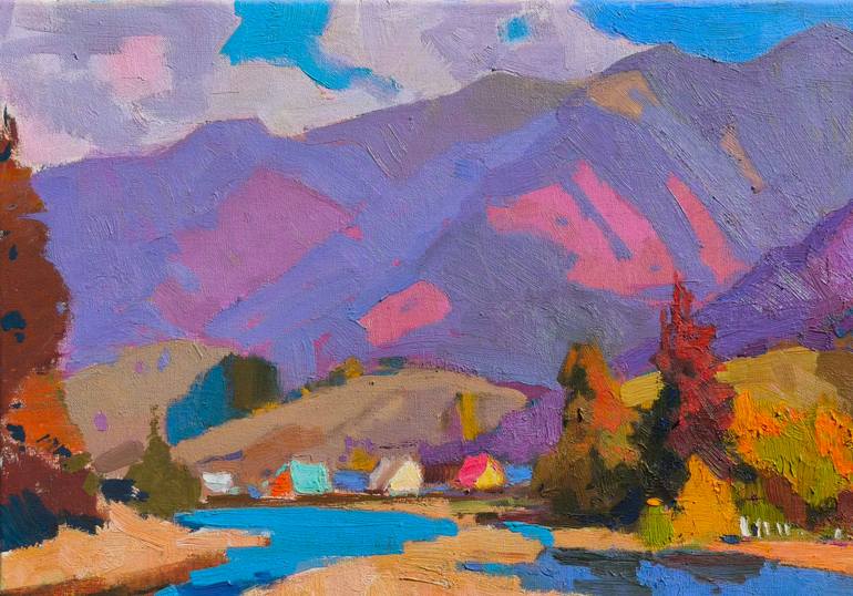 Original Art Deco Nature Painting by Shandor Alexander