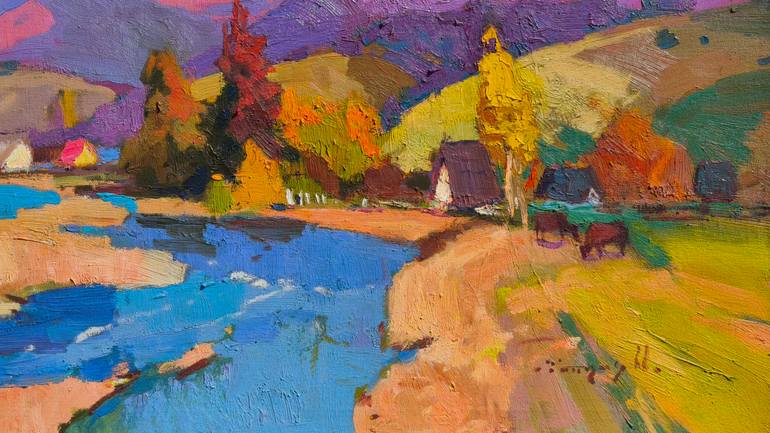 Original Art Deco Nature Painting by Shandor Alexander