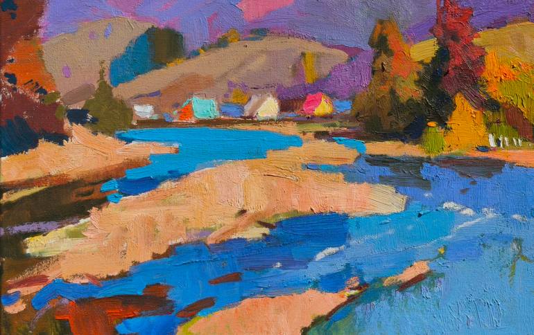 Original Art Deco Nature Painting by Shandor Alexander