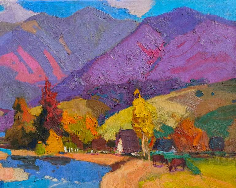 Original Art Deco Nature Painting by Shandor Alexander