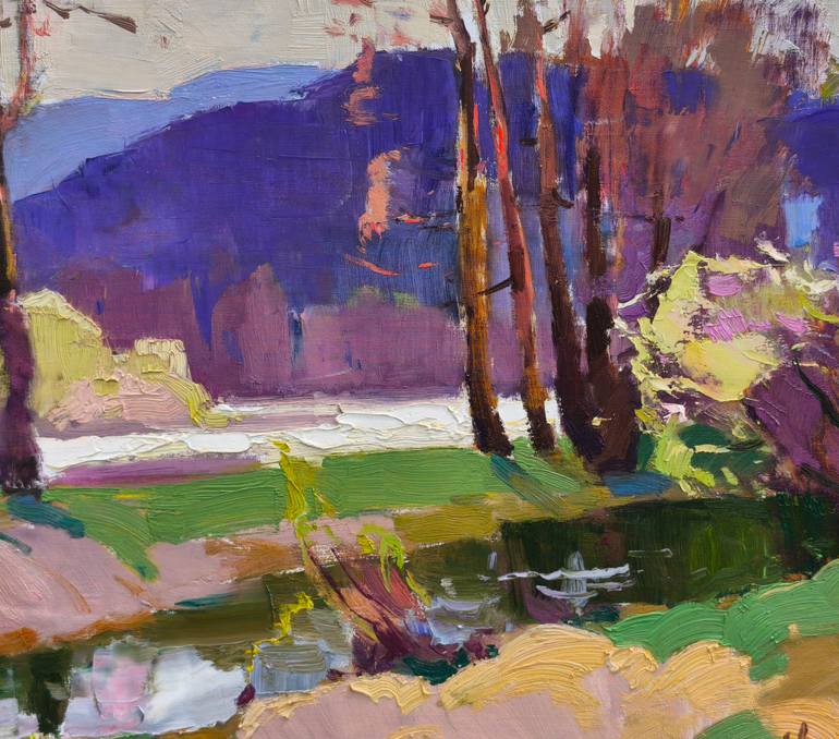 Original Art Deco Landscape Painting by Shandor Alexander