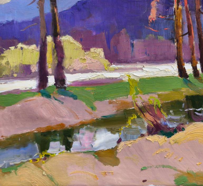 Original Art Deco Landscape Painting by Shandor Alexander