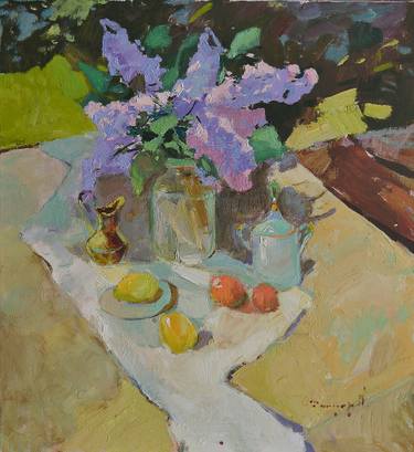 Original Art Deco Garden Paintings by Shandor Alexander