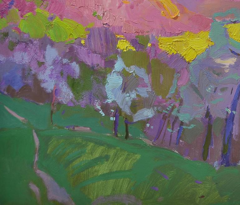 Original Art Deco Nature Painting by Shandor Alexander