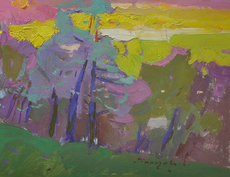 Original Art Deco Nature Painting by Shandor Alexander