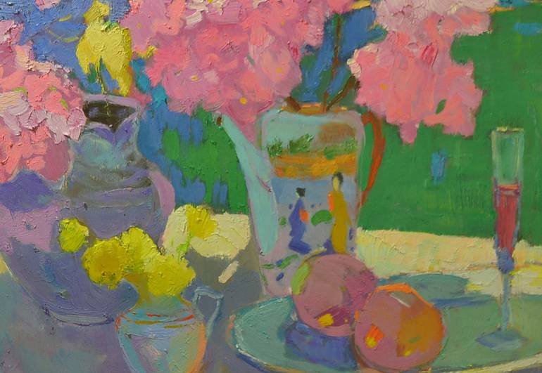 Original Abstract Expressionism Still Life Painting by Shandor Alexander