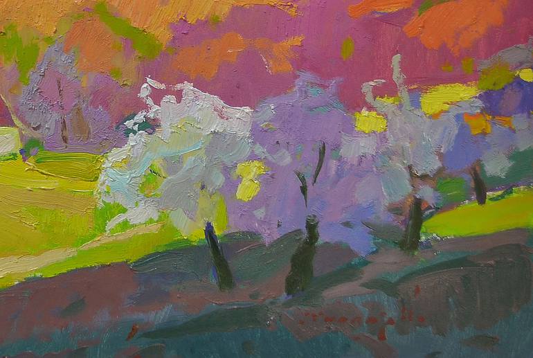 Original Abstract Expressionism Landscape Painting by Shandor Alexander