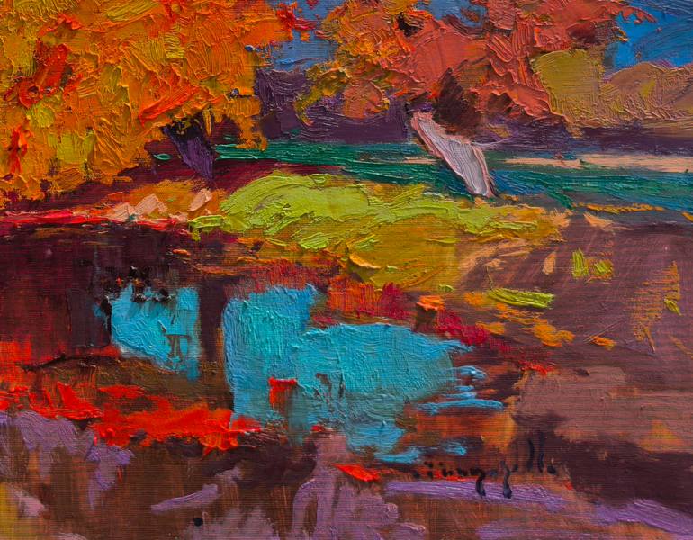 Original Art Deco Nature Painting by Shandor Alexander