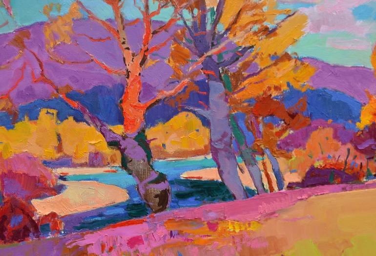 Original Abstract Expressionism Landscape Painting by Shandor Alexander