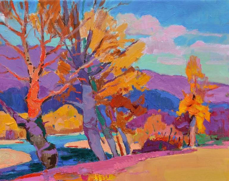 Original Abstract Expressionism Landscape Painting by Shandor Alexander