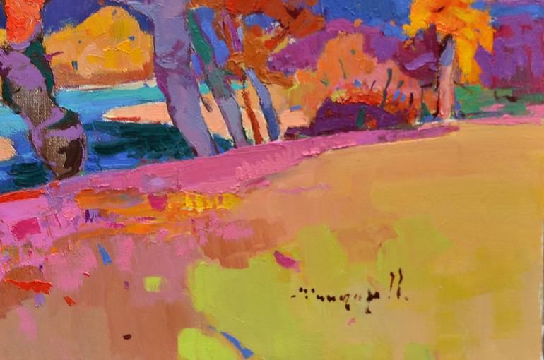 Original Abstract Expressionism Landscape Painting by Shandor Alexander