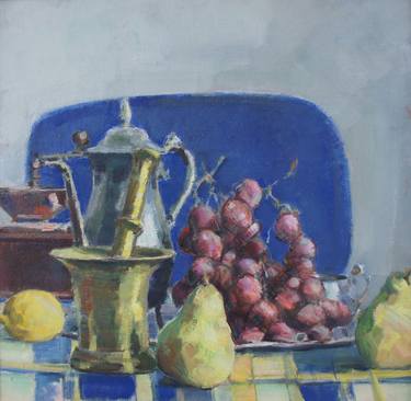 Still life with grapes and mortier thumb