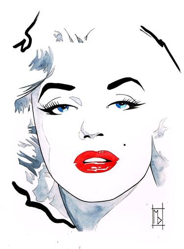 Marilyn head sketch- SOLD thumb