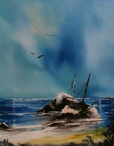 Original Impressionism Seascape Paintings by Allan Dagnall