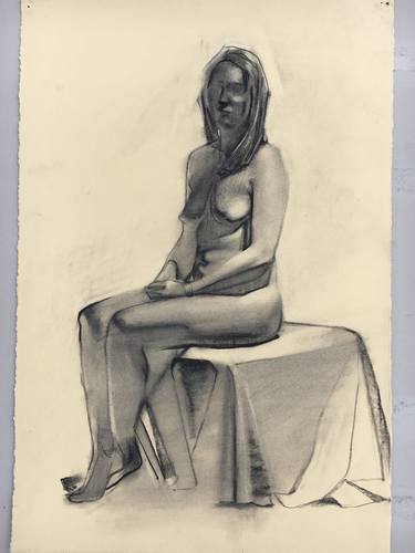 Original Nude Drawing by Robert Scobey