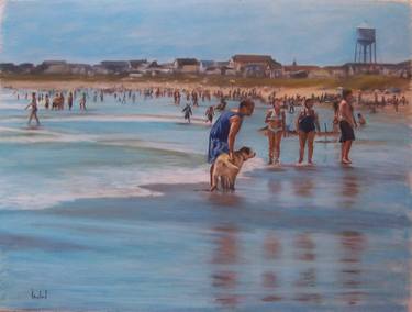 Original Impressionism Beach Drawing by Susan Kneeland