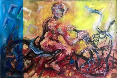 Original Expressionism Motorbike Paintings by Maciej Hoffman
