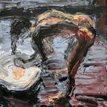 Pure and clean 2022 oil on paper  42x27 cm by Maciej Hoffman