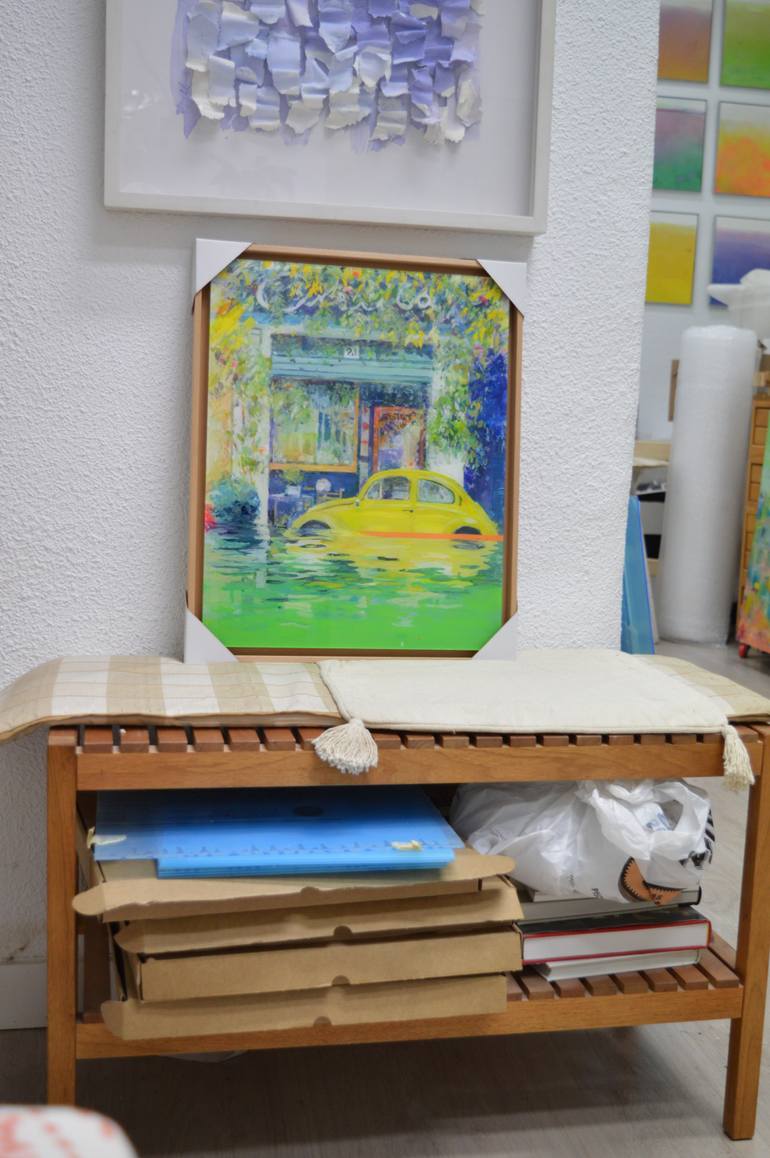 Original Pop Art Car Painting by Maria Bejarano