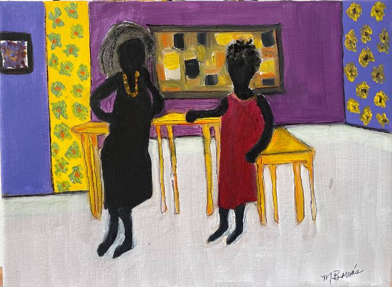 VISIT TO A GALLERY Painting by Mildred Borras Saatchi Art