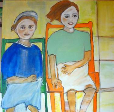 Original Expressionism Children Paintings by Mildred Borras