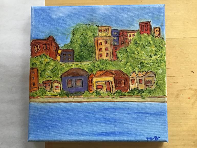 Original Expressionism Cities Painting by Mildred Borras