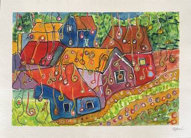 Print of Abstract Expressionism Architecture Paintings by Mildred Borras