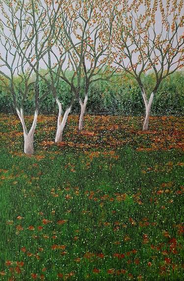 Saatchi Art Artist Jacek Malinowski; Painting, “November in the orchard” #art
