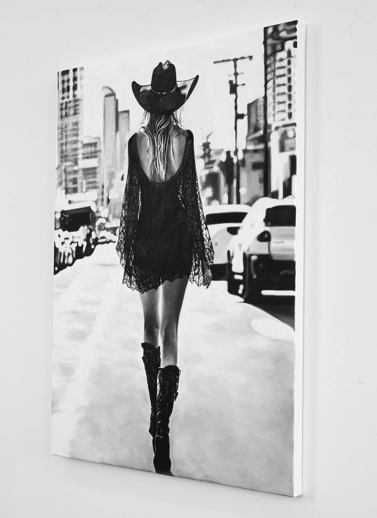 Original Black & White Cities Painting by Cindy Press