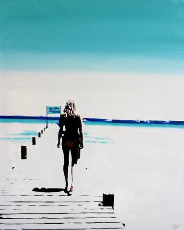 Original Figurative Beach Paintings by Cindy Press