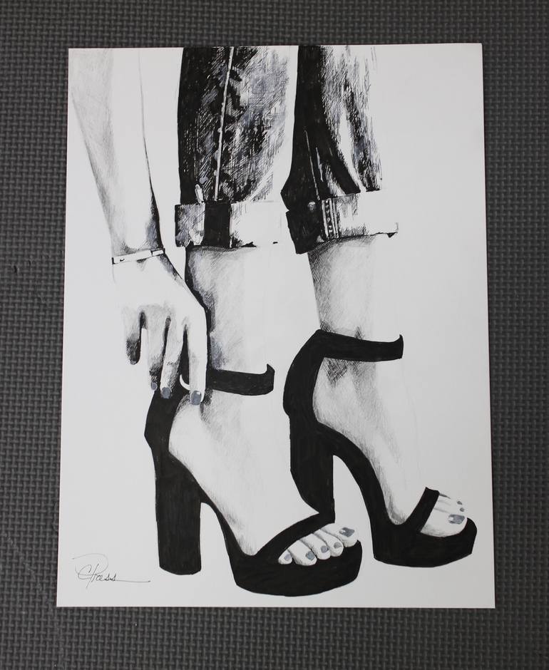 Original Fine Art Fashion Drawing by Cindy Press