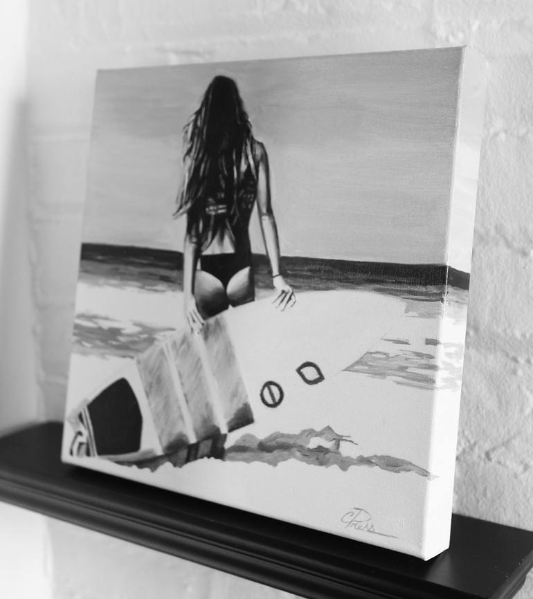 Original Figurative Beach Painting by Cindy Press